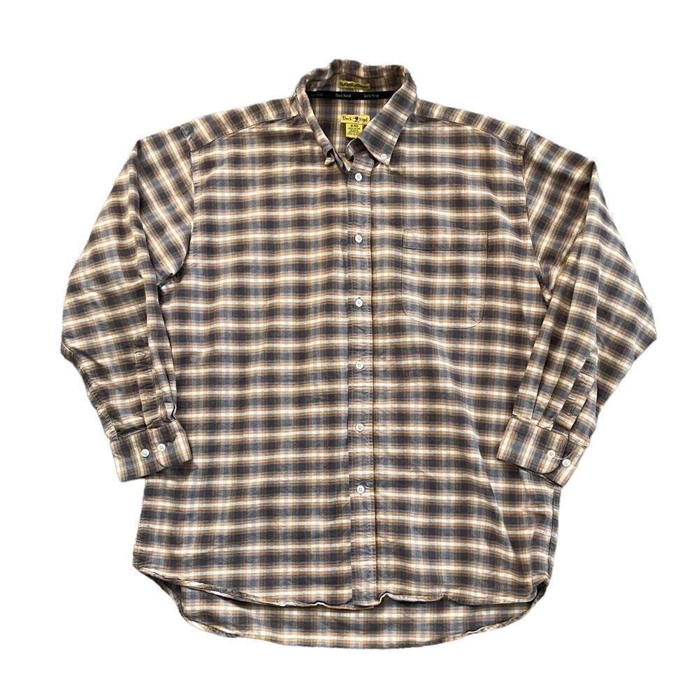 DUCK HEAD Classic Oxford Button Down Plaid Shirt Size XL